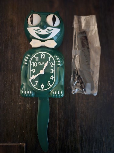 Vintage kit cat klock green - vintage,