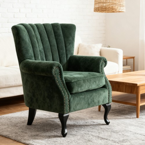 Chesterfield green chenille - chesterfield,