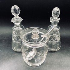 Two Glass Dressing Bottles &