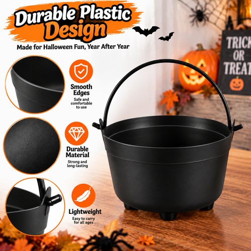 Halloween black cauldron - black,