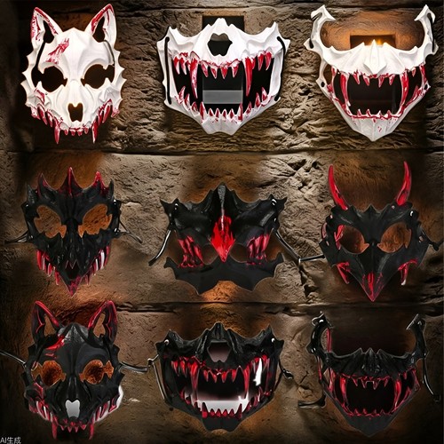 Half face mask - dragon, tiger