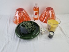 Mix Brand 8Pcs Accessory Bundle Orange Light Shade Faux Plant Large Candle NW F2