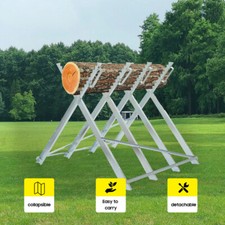 SAW HORSE WOOD LOG HOLDER METAL CHAINSAW LOG CUTTING BENCH STAND