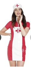HONOUR RED PVC NURSE  UNIFORM COSTUME DRESS OUTFIT  UK SELLER