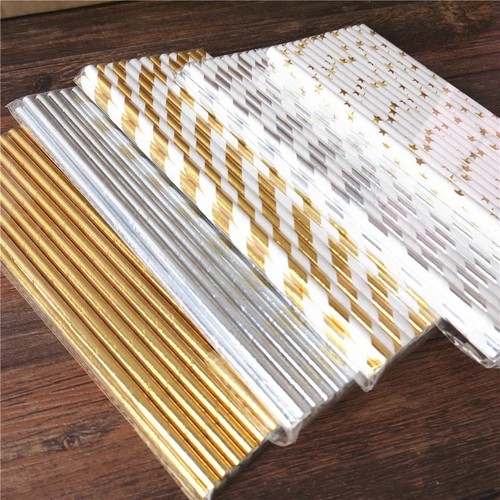 100x romantic paper straws - paper,