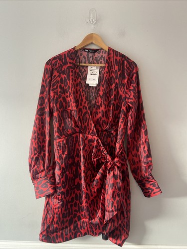 Zara dress satin leopard - zara,