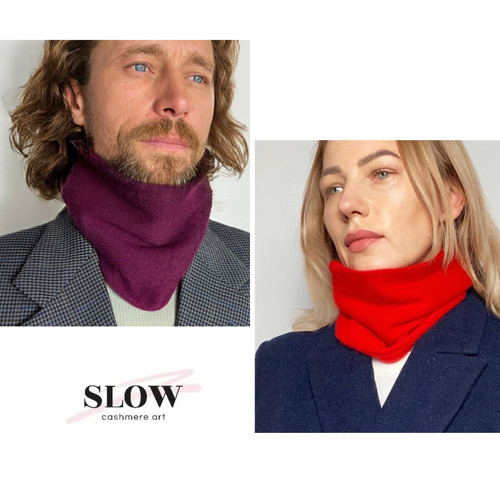 Pure cashmere scarf snood neck - cashmere,