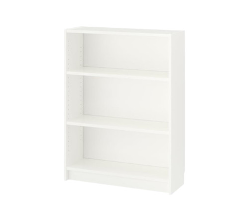 White wooden bookcase shelf - white,