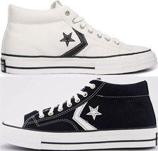 Converse Star Player Mid Top Canvas Trainers Black White  A06920C  A07195C