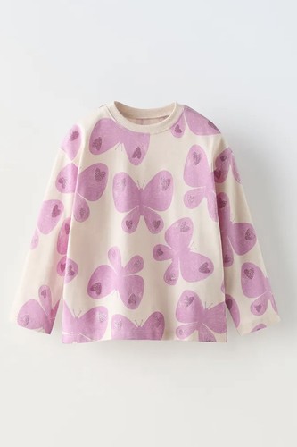 Zara pink sparkly butterfly - pink,