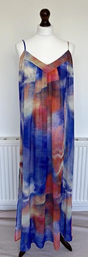 Sheer abstract print maxi - print,