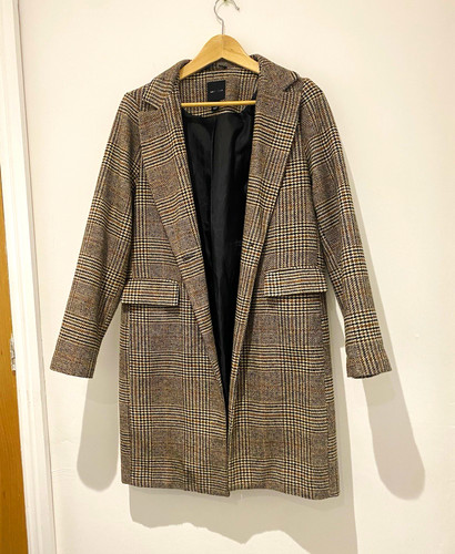 New look brown check tweed - brown,