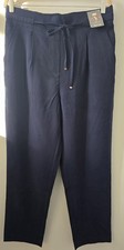 Women's Blue Navy Straight Leg Trousers F&F Size Uk 14/eur 42 New