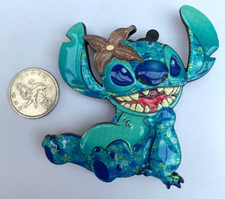 DISNEY PIN BADGE Stitch - Stitch Crashes Little Mermaid - Jumbo