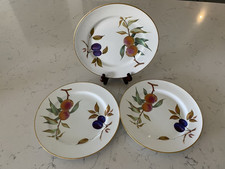 3 Rare Royal Worcester Evesham Gold Dinner Plates Excellent! England 10"