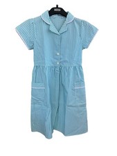 PACK OF 3 MARKS & SPENCER STRIPPED SCHOOL DRESS IN GREEN SIZE 9-10 YEARS - NEW