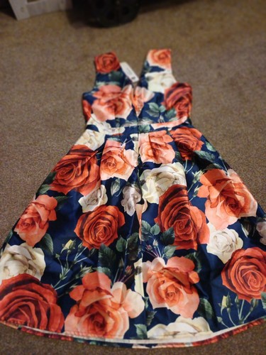 Stunning navy red dress chi - navy,