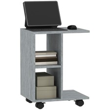 HOMCOM C-Shape End Table, Grey  , Refurbished