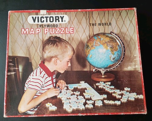 Vintage victory plywood map - victory,