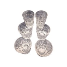 6x Cut Crystal Tumblers Mixed
