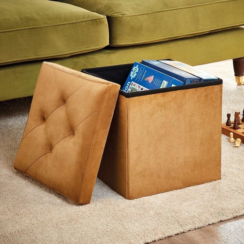 Velvet foldable footstool - velvet,