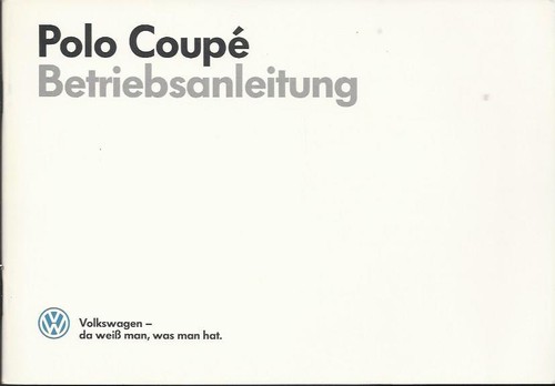 Polo coupe owners manual - polo,