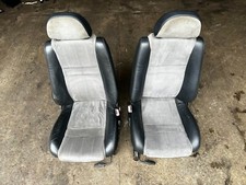 MG F & MG TF Pair of Black Leather & Gunsmoke Grey Alcantara Seats (1996 - 2007)
