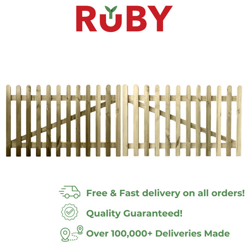 Picket fence gate pair ruby - fence,