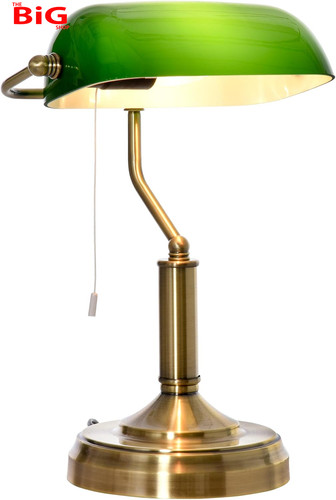 Banker table lamp with glass - table,