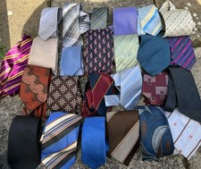 Mens Job lot of 25 bundle polyester ties faults several brands crafts material 4