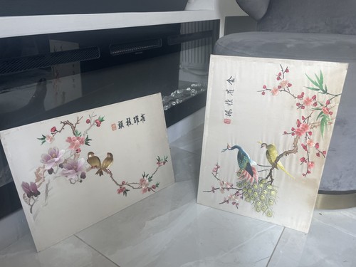 Two old vintage chinese silk - two,