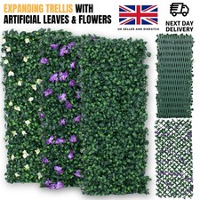 Expandable Ficus Artificial Leaf Trellis up to 282x30cm – Garden Privacy Screen