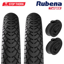 Pair 27.5 x 2.1" Bike Tyres & Tubes MTB Puncture Protected Smooth 27.5 Inch