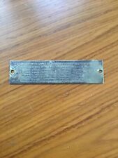 MORRIS 8 ORIGINAL VINTAGE 1930’s BRASS PATENT PLATE - Also Fitted On Morris 10’s