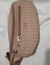 Guess Fanny Pack Bum Bag Brown Zip Closure Decorative Accessory