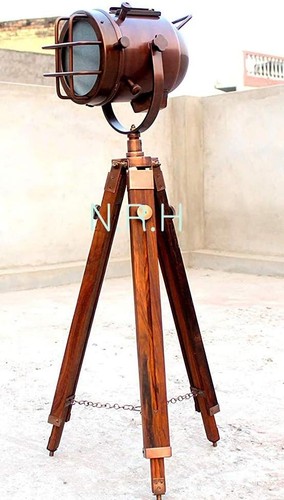 Copper floor lamp - floor, wooden
