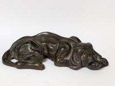 Vintage Sculpture of a Dog 15cm Made From Patinated Spelter or Bronze FREE POST