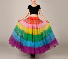 Rainbow Tutu Skirt Women Petticoat Underskirt Bridal Skirt Slip Dress Crinoline