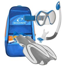 OCEANIC - Adult Snorkeling Set - Open Heel Fins - Carry Bag - S/M