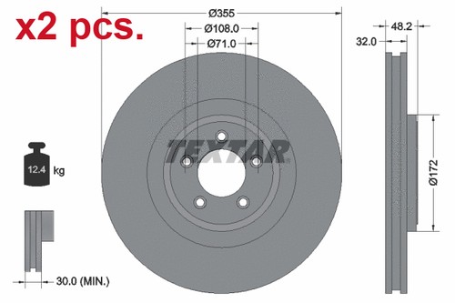 Pcs front brake disc rotos - x2,