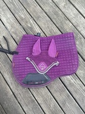 Lemieux Plum Suede Gp Saddle Pad | S/m & plum ear bonnet | cob