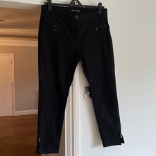 M&S Collection - Ladies Black Ankle Grazer Trousers - Size 16 Medium