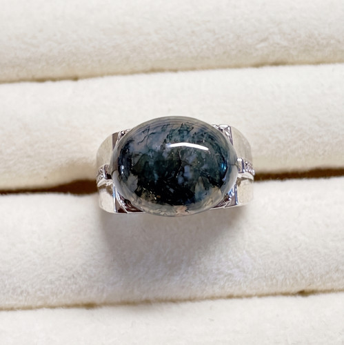 New moss agate cabochon - new,
