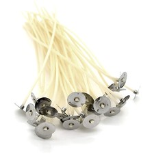 50 pcs High Quality Pre Waxed Wicks With Sustainers For Candle Making