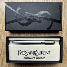 Vtg Rare YSL Designer Collection Ecriture Mini Travel Purse Ballpoint Pen 1990s