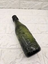 Antique Knapman Pure Herb Beer Plymouth Bottle Green Glass Applied Half Pint Vgc