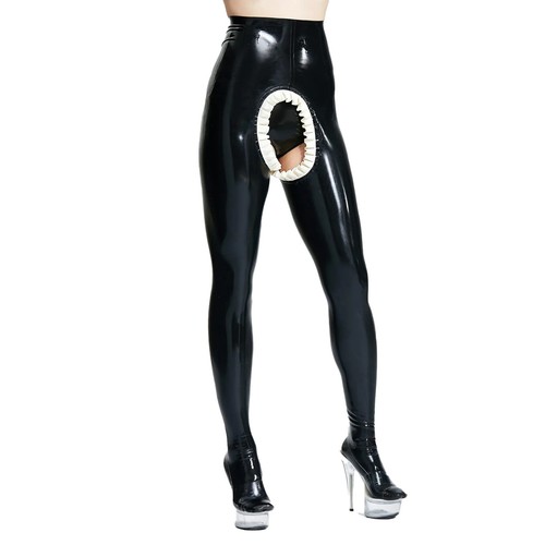 Latex pants open - pants, ruffle