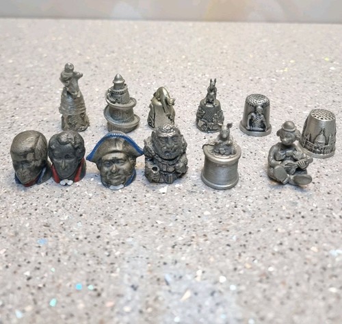 Vintage themed pewter thimbles - vintage,