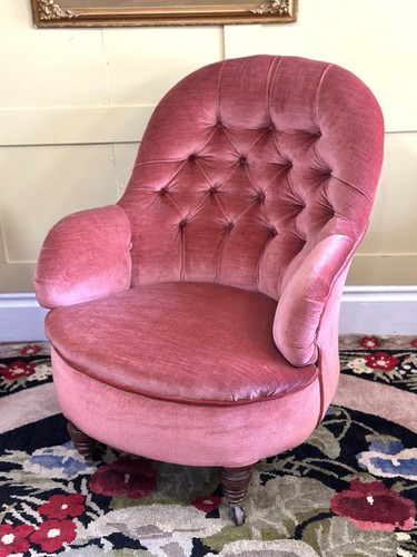Antique victorian pink velvet - antique,