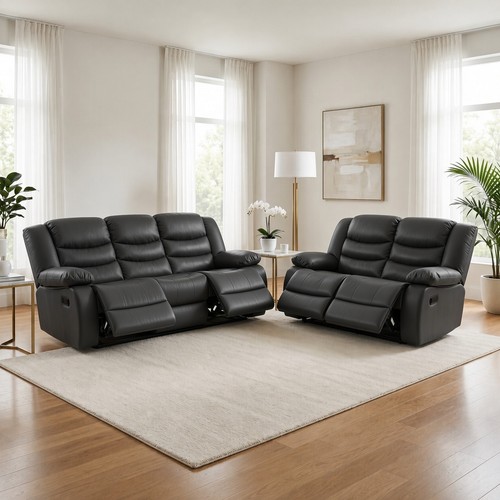 Roma leather recliner sofas - sofas, 3